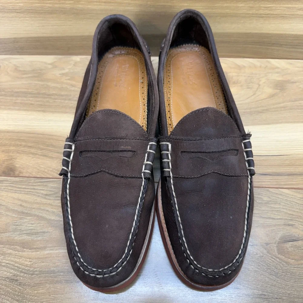 Weejuns GH Bass‎ Waldo Mens 13 D Mocha Brown Nubuck Loafer